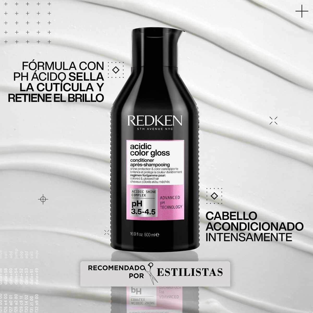 REDKEN - Set XL Brillo Intenso Cabello Con Color Acidic Color Gloss Shampoo Sin Sulfatos 500ml + Acondicionador 500ml Redken