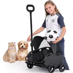KIDSCOOL - Carro Plegable Para Mascota Black