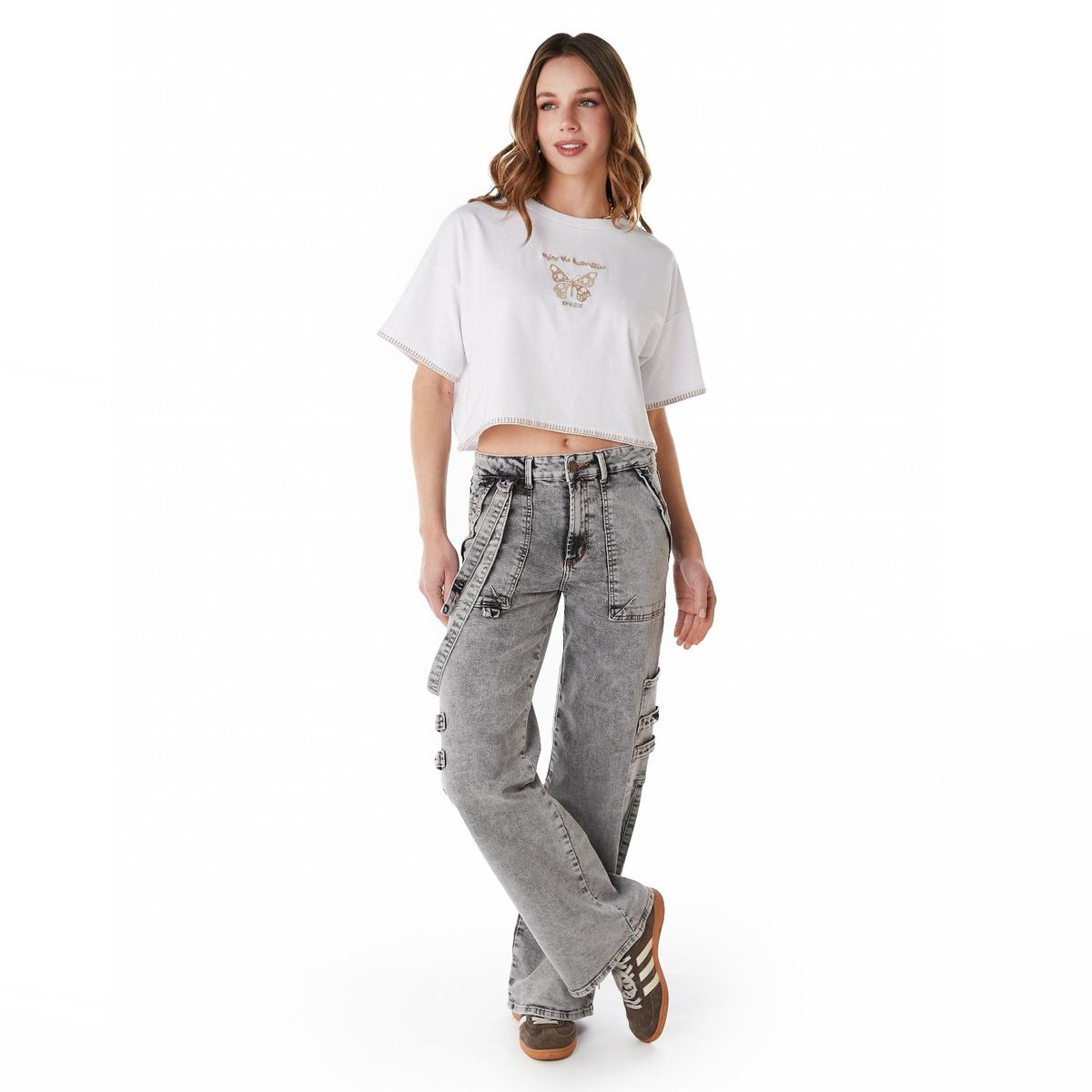 EFESIS - Jeans Wide Leg Tiro Medio Mujer Efesis