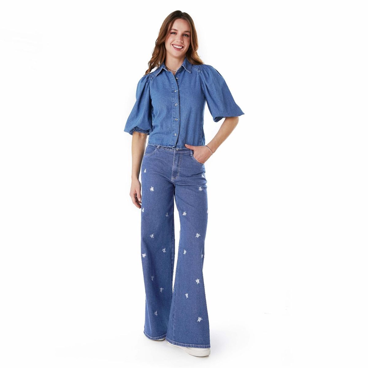 EFESIS - Jeans Palazzo Algodón Mujer Efesis