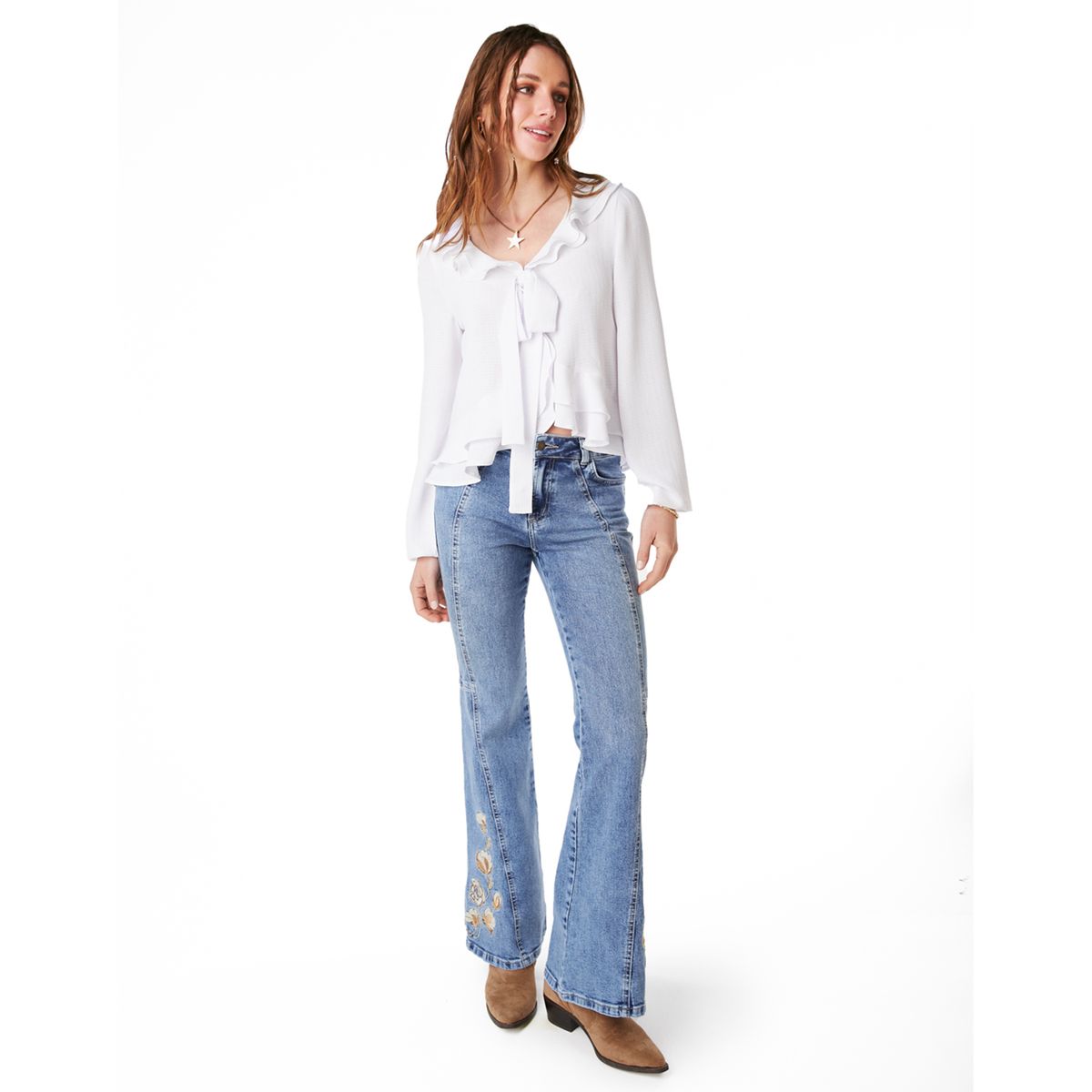 EFESIS - Jeans Wide Leg Tiro Medio Mujer Efesis