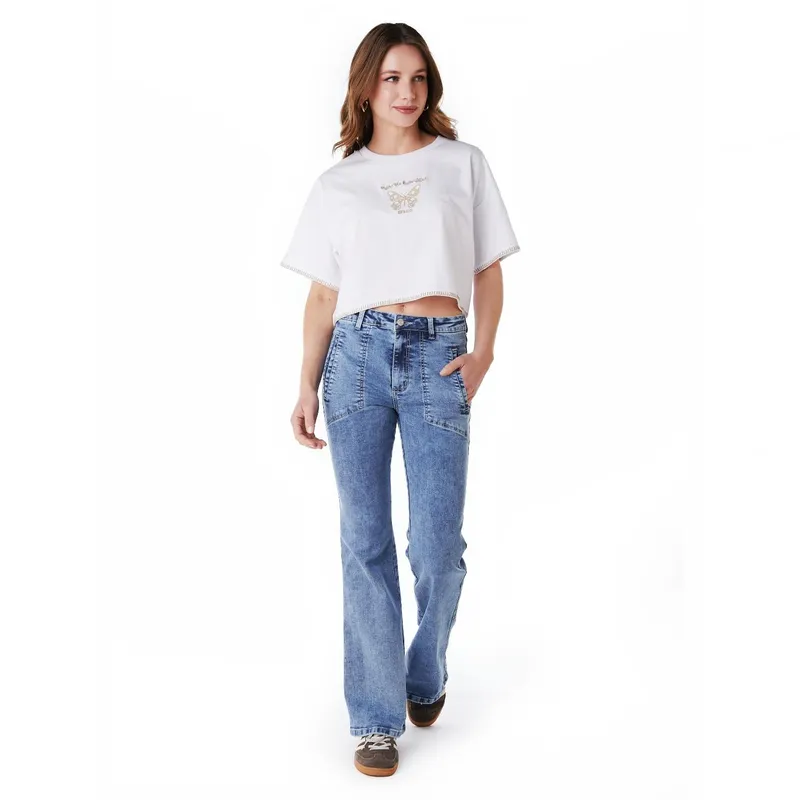 EFESIS - Jeans Flare Algodón Mujer Efesis