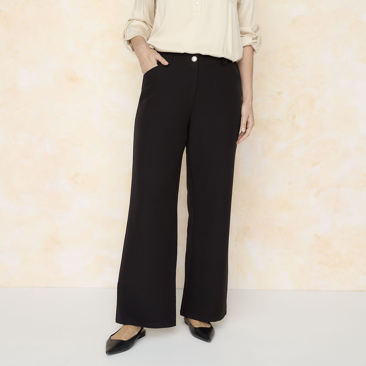 S COCCI - Pantalón Wide Leg Tiro Medio Mujer S Cocci