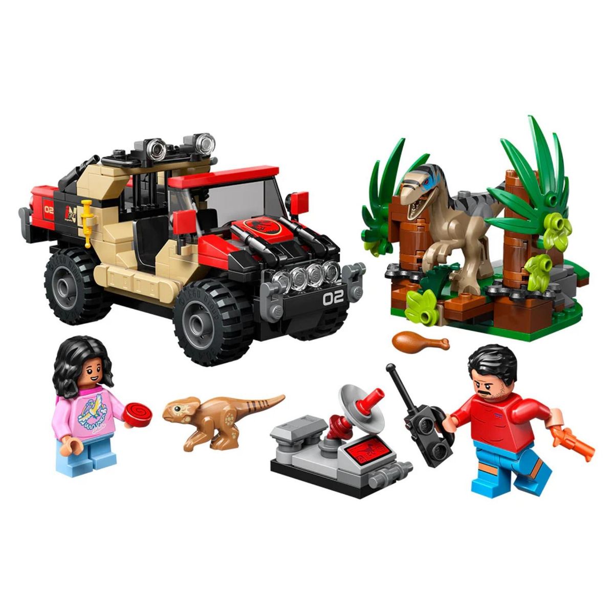 LEGO - Lego Jurassic World - Huida en Todoterreno y Raptor al Ataque
