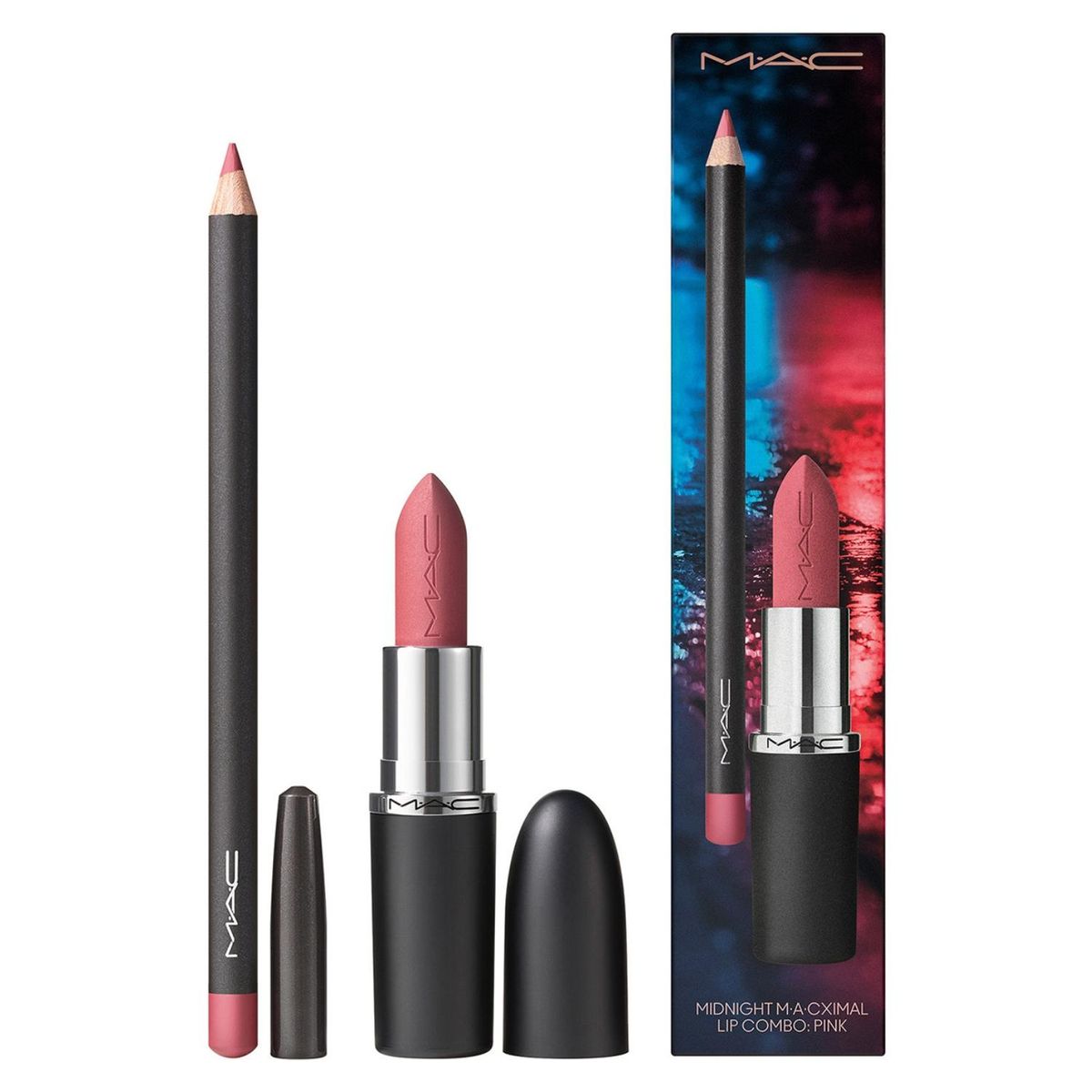 MAC - Set de Maquillaje de Labios MAC Midnight M·A·Cximal Lip Combo: Pink / Nocturna