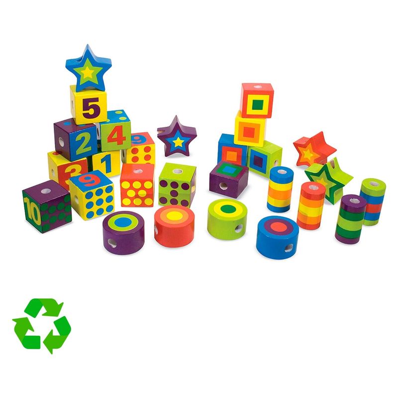 MELISSA & DOUG - Juego De Encaje De Madera Con Cordones Melissa & Doug