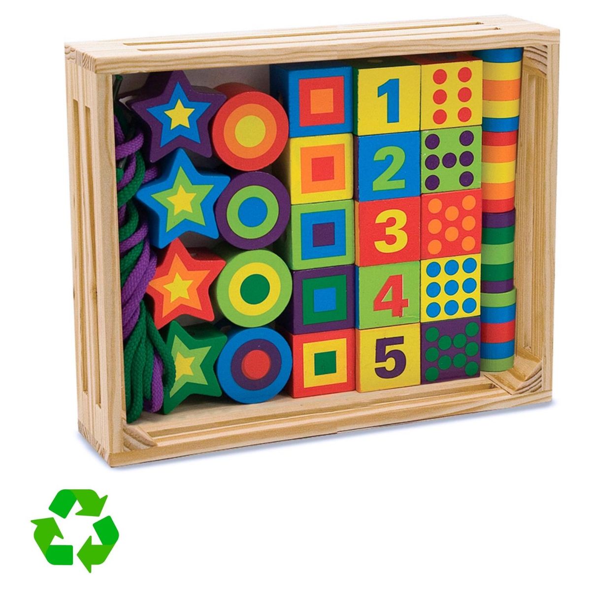 MELISSA & DOUG - Juego De Encaje De Madera Con Cordones Melissa & Doug