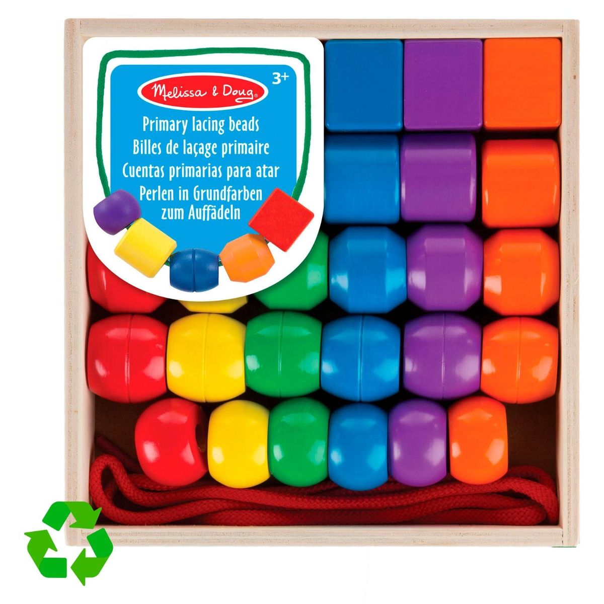 MELISSA & DOUG - Juego Basico De Encaje De Madera Con Cordones Melissa & Doug