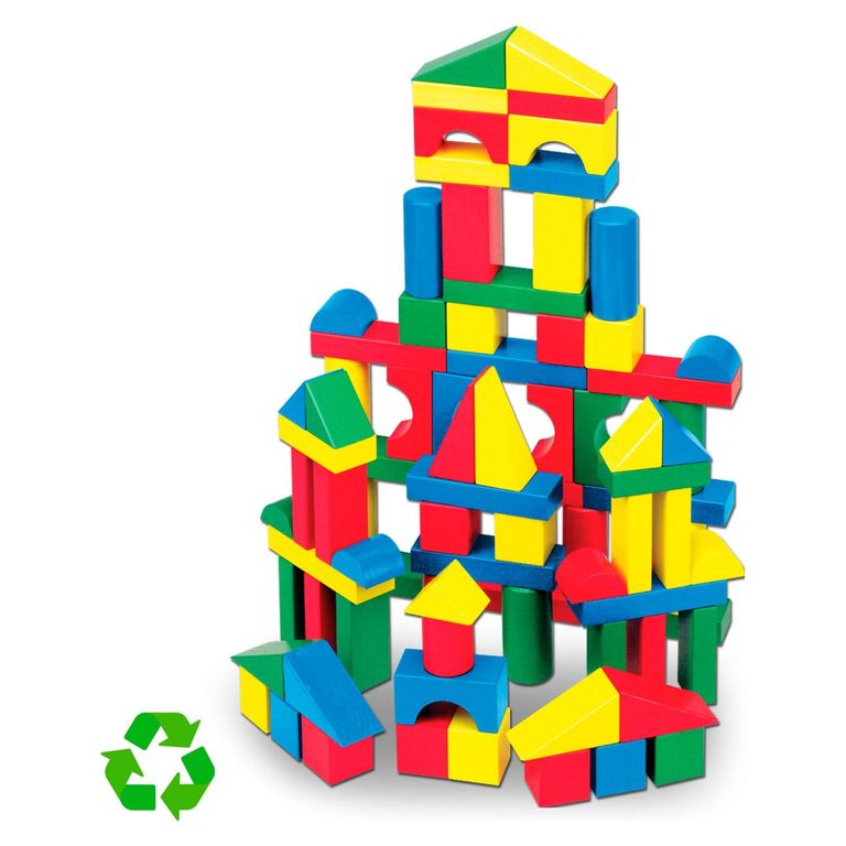 Set 100 Bloques De Madera