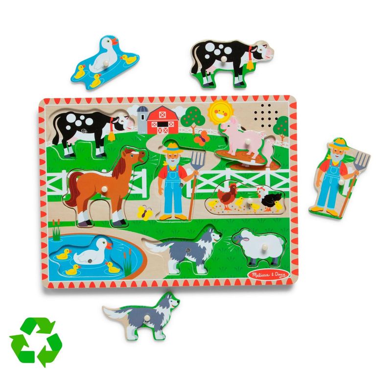 Puzzle Encaje De Madera Granja Sonidos