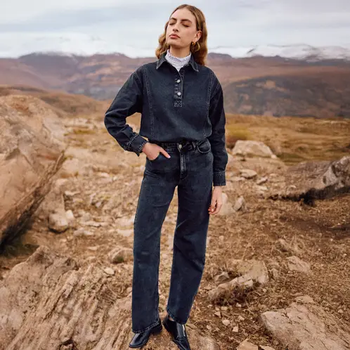 MUTH - Jeans Básico Tiro Medio Mujer