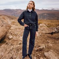 Jeans Básico Tiro Medio Mujer