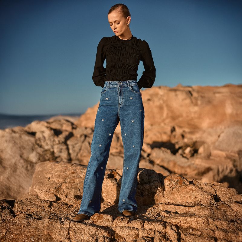 MUTH - Jeans Silene bordado Mujer Muth
