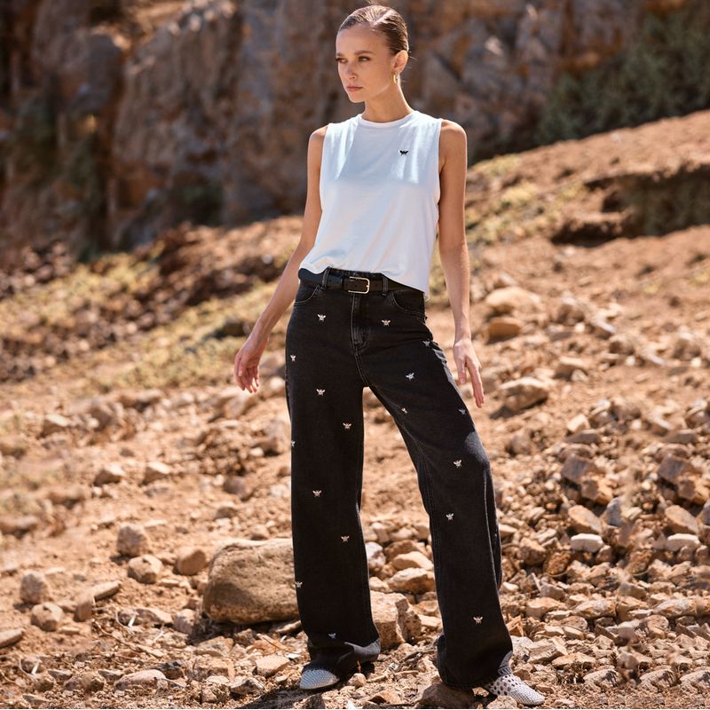 MUTH - Jeans Silene bordado Mujer Muth