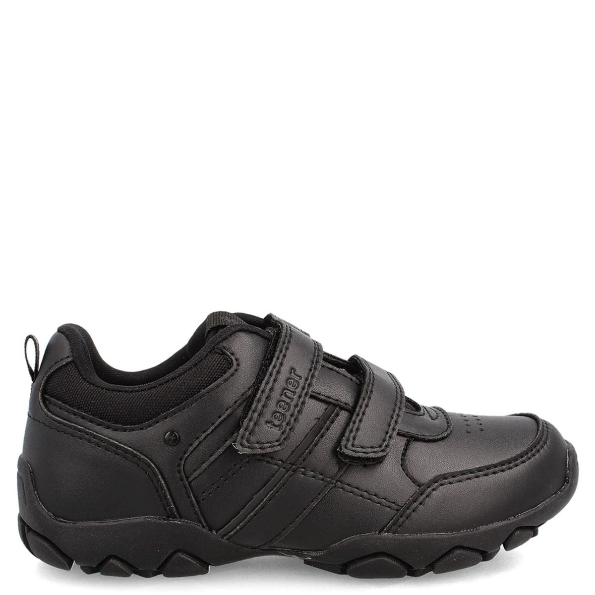 TEENER - Zapatilla Escolar Niño Cuero Negro (34 a 38) Teener