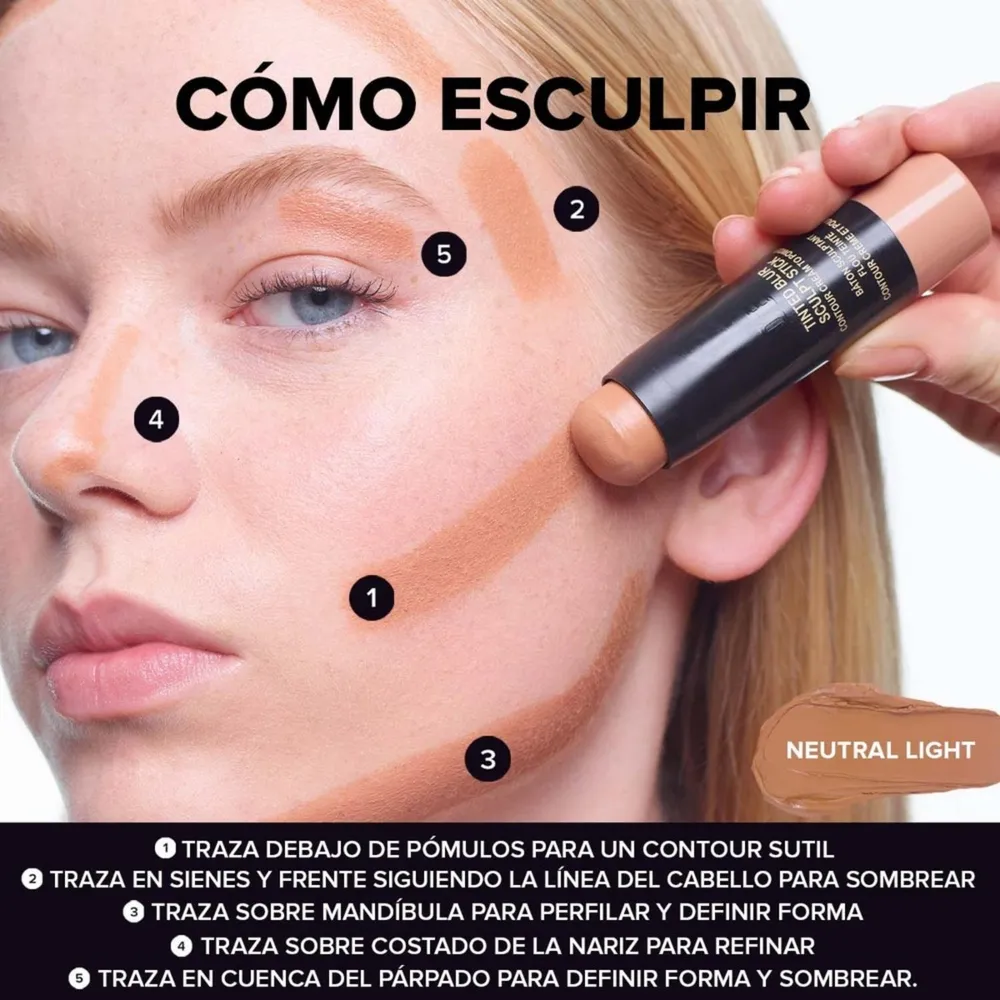 Nudestix Tinted Blur Sculpt Stick Nude Neutral Light, foto 3