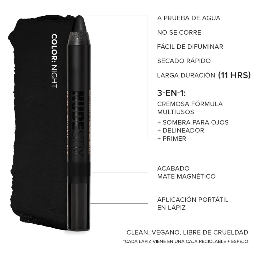 Nudestix Magnetic Matte Eye Color Night, foto 4