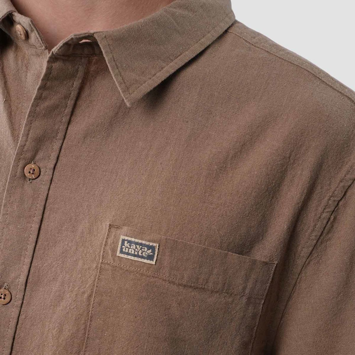 KAYA UNITE - Camisa Lino Hombre Manga Corta Kaya Unite