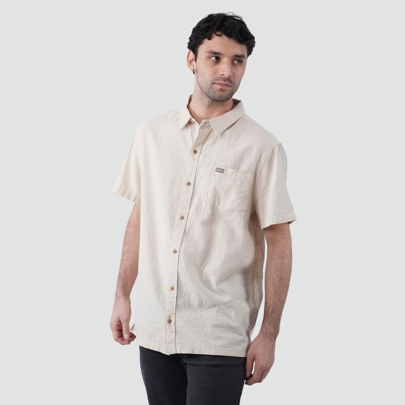 KAYA UNITE - Camisa Lino Hombre Manga Corta Kaya Unite