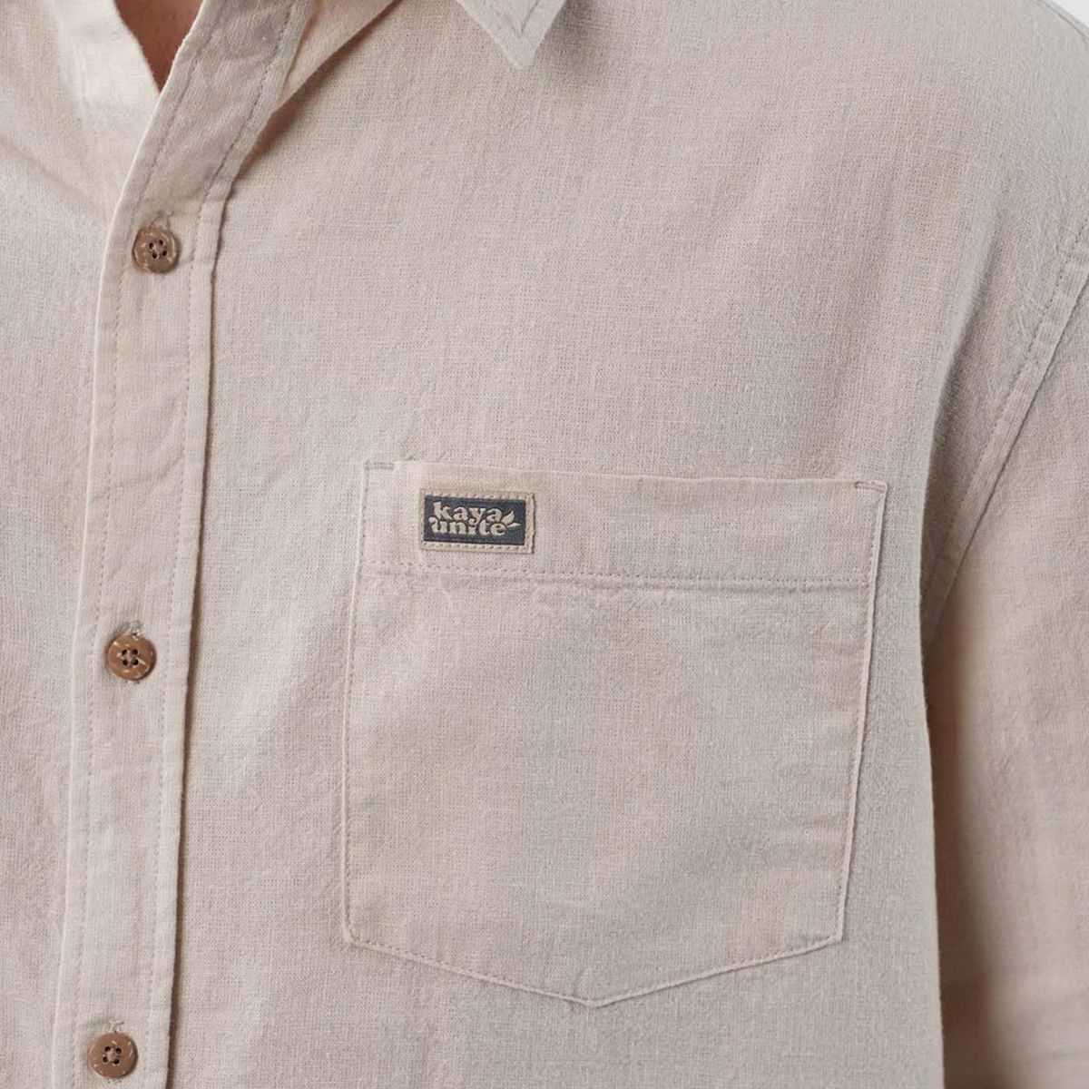 KAYA UNITE - Camisa Lino Hombre Larga Corta Kaya Unite