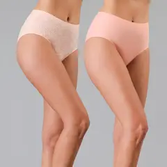 FLORES - Pack De 2 Calzones Tiro Alto Mujer