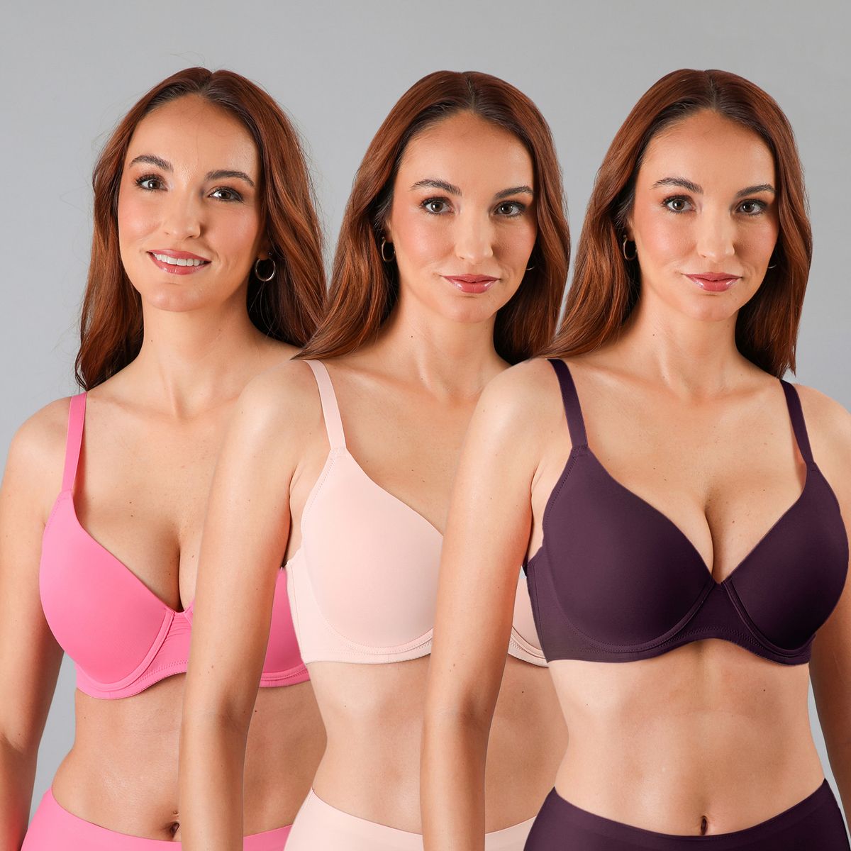 FLORES - Pack De 3 Sostenes Con Copa Mujer Flores