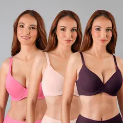 FLORES - Pack De 3 Sostenes Con Copa Mujer