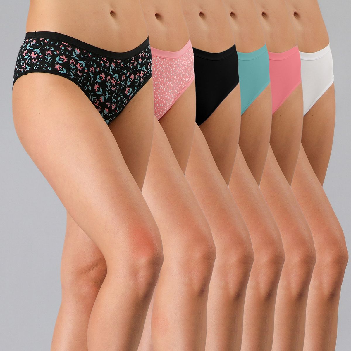 FLORES - Pack 6 Pantaletas Mujer Flores