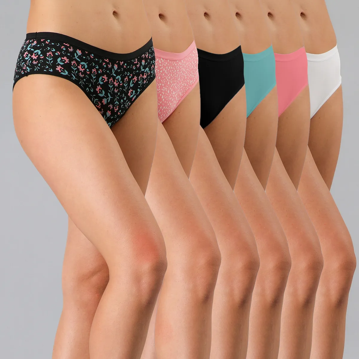 FLORES - Pack 6 Pantaletas Mujer Flores
