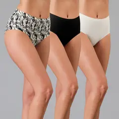 FLORES - Pack De 3 Calzones Tiro Alto Mujer
