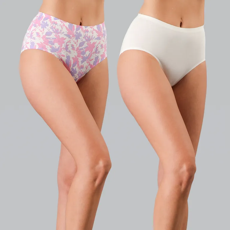 FLORES Pack 2 Calzones Tiro Alto Mujer