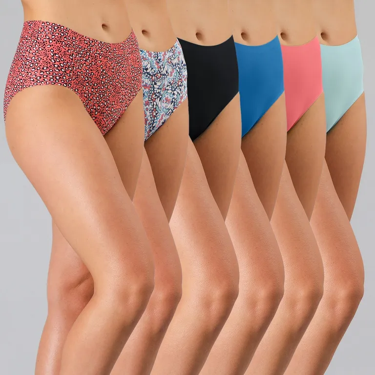 FLORES Pack 6 Calzones Tiro Alto Mujer