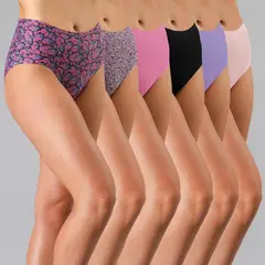 FLORES - Pack De 6 Calzones Tiro Alto Mujer