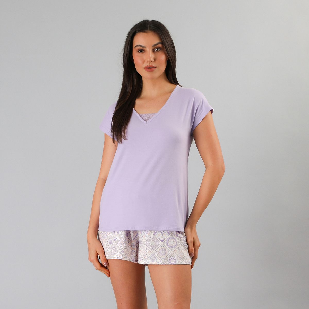 FLORES - Set Mangas Corta Con Short Mujer Flores