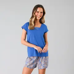 FLORES - Set Mangas Corta Con Short Mujer