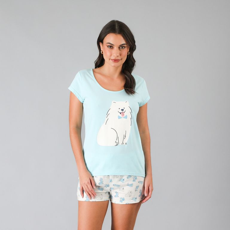 Pijamas Top M. Corta + Short Mujer