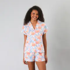 FLORES - Pijamas Top Camisero / Short Caja Mujer