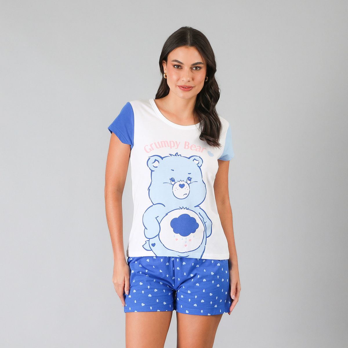 FLORES - Pijamas Top M. Corta + Short Mujer Flores