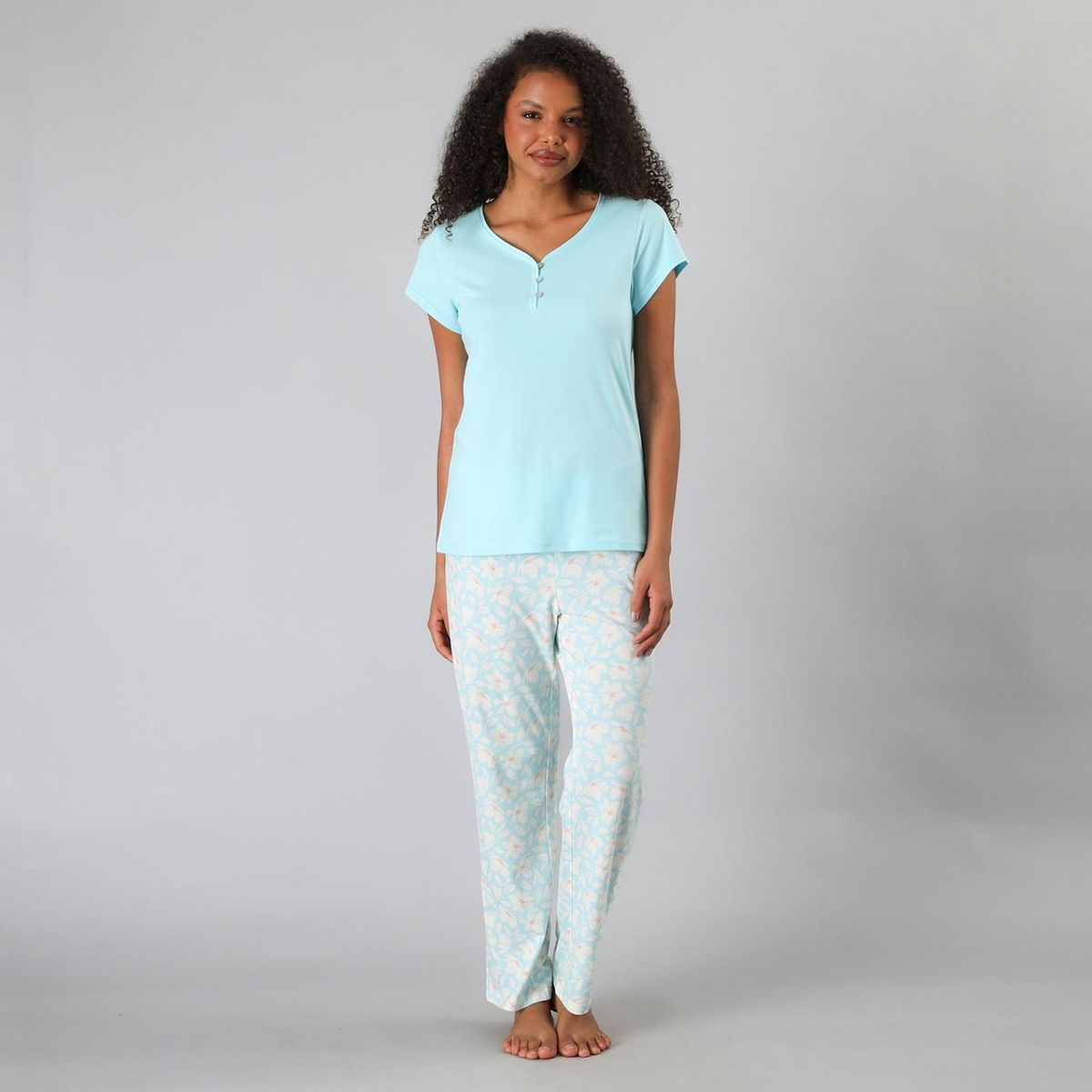 FLORES - Set Top + Pantalon Mujer Flores