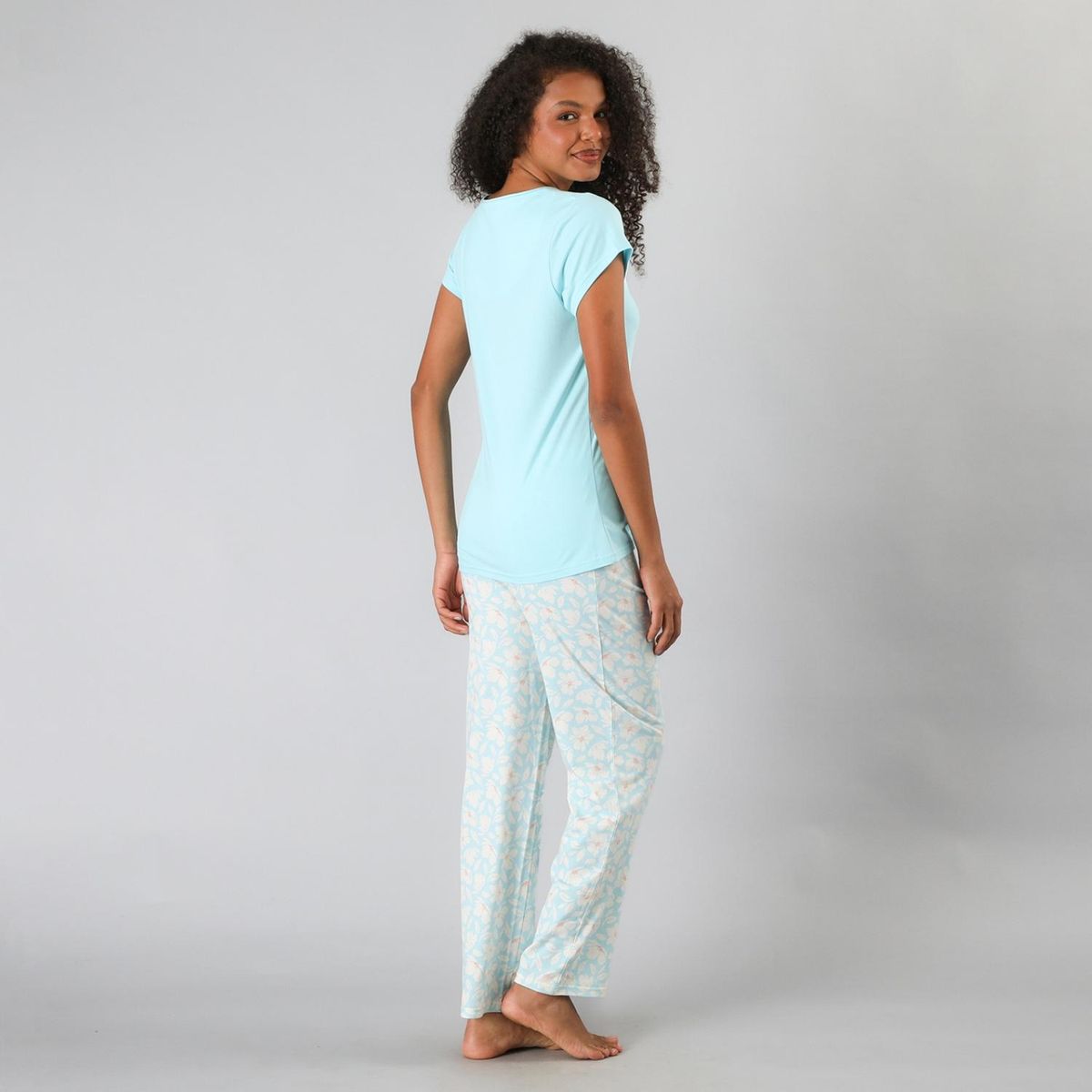 FLORES - Set Top + Pantalon Mujer Flores