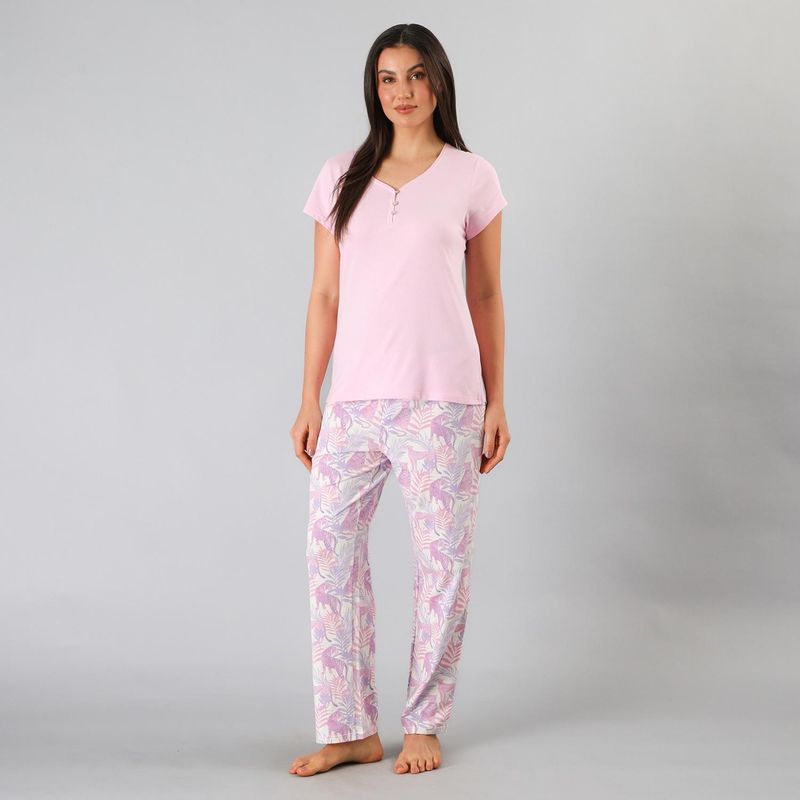 FLORES - Set Top + Pantalon Mujer Flores