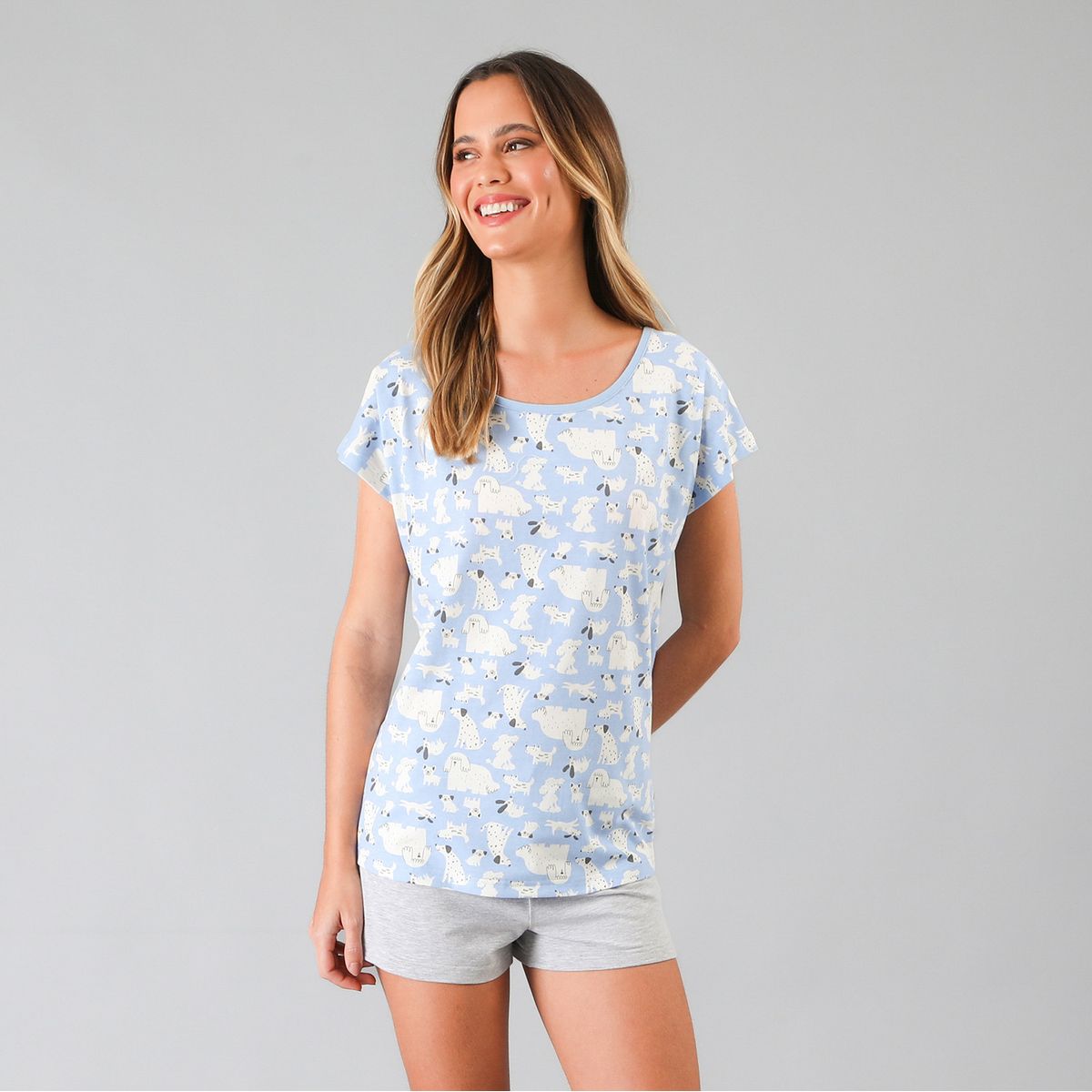 FLORES - Pijamas Top + Short Caja Mujer Flores