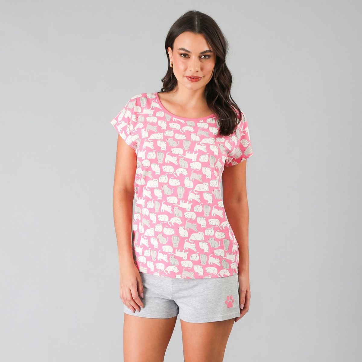 FLORES - Pijamas Top + Short Caja Mujer Flores
