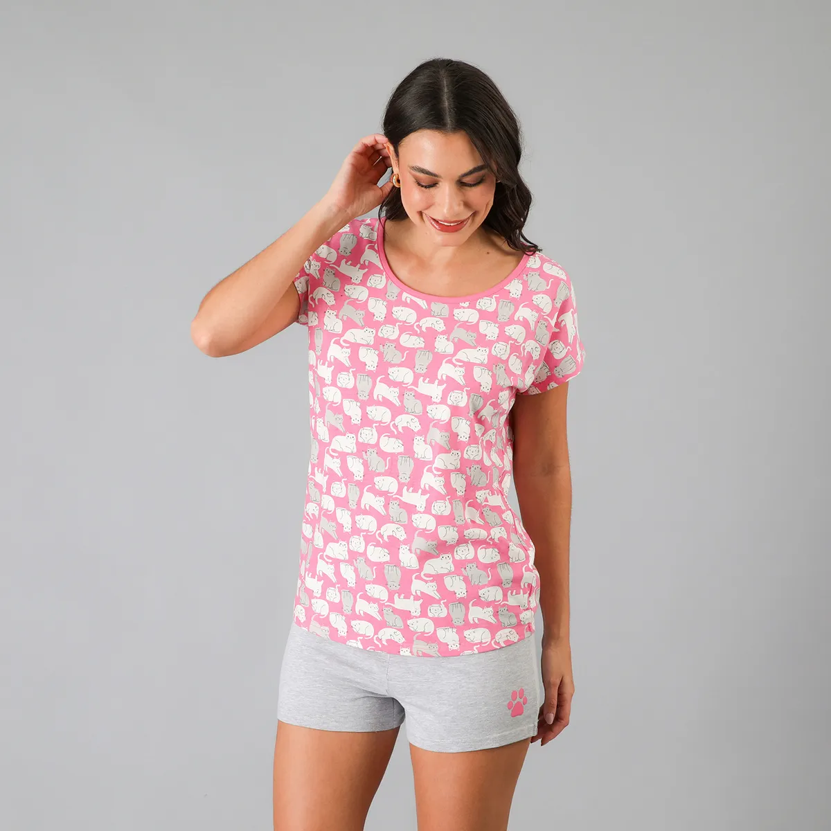 FLORES - Pijamas Top + Short Caja Mujer Flores