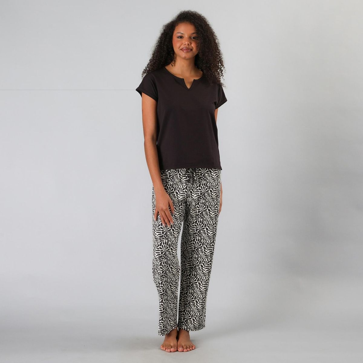 FLORES - Set Top + Pantalon Mujer Flores