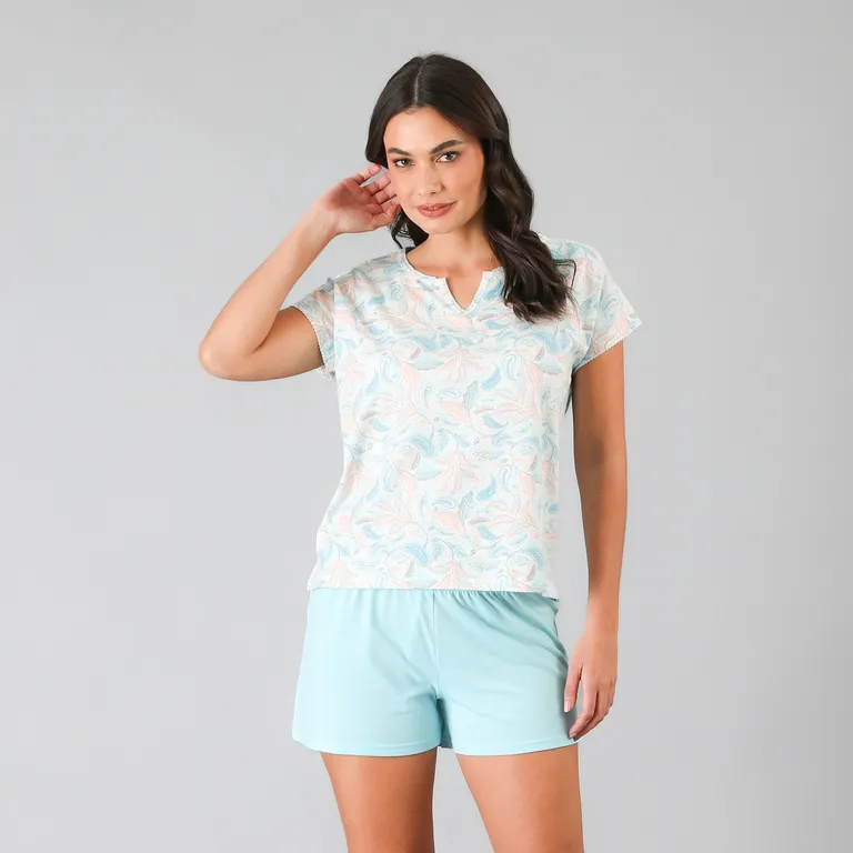 FLORES Set Top + Short Mujer