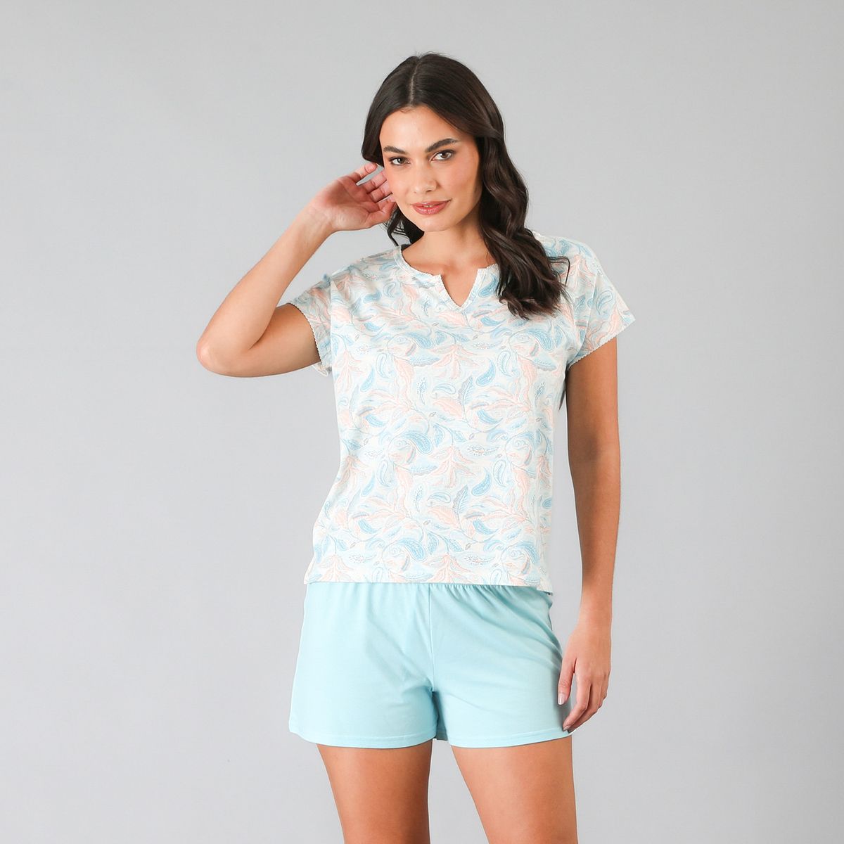 FLORES - Set Top + Short Mujer Flores