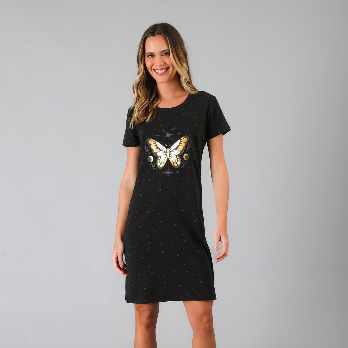 FLORES - Camisola Manga Corta Algodón Mujer Flores