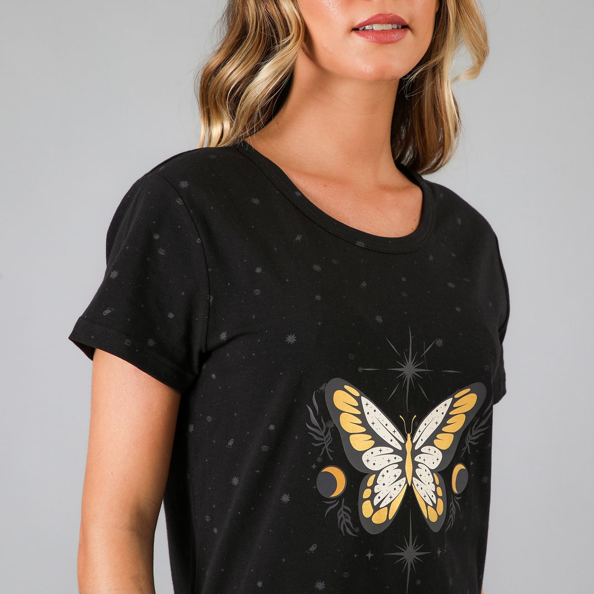 FLORES - Camisola Manga Corta Algodón Mujer Flores