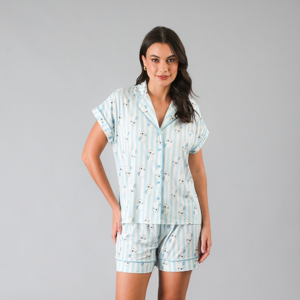 FLORES - Set Top Camisero + Short Mujer Flores